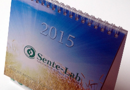 Печать настольных календарей «Sente-Lab». Полиграфия типографии Макрос