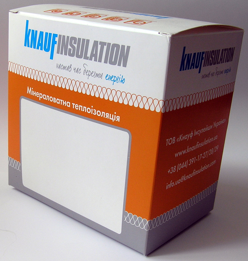 Изготовление упаковки «Knauf Insulation». Полиграфия типографии Макрос, изготовление упаковки, спецификация 971988-2