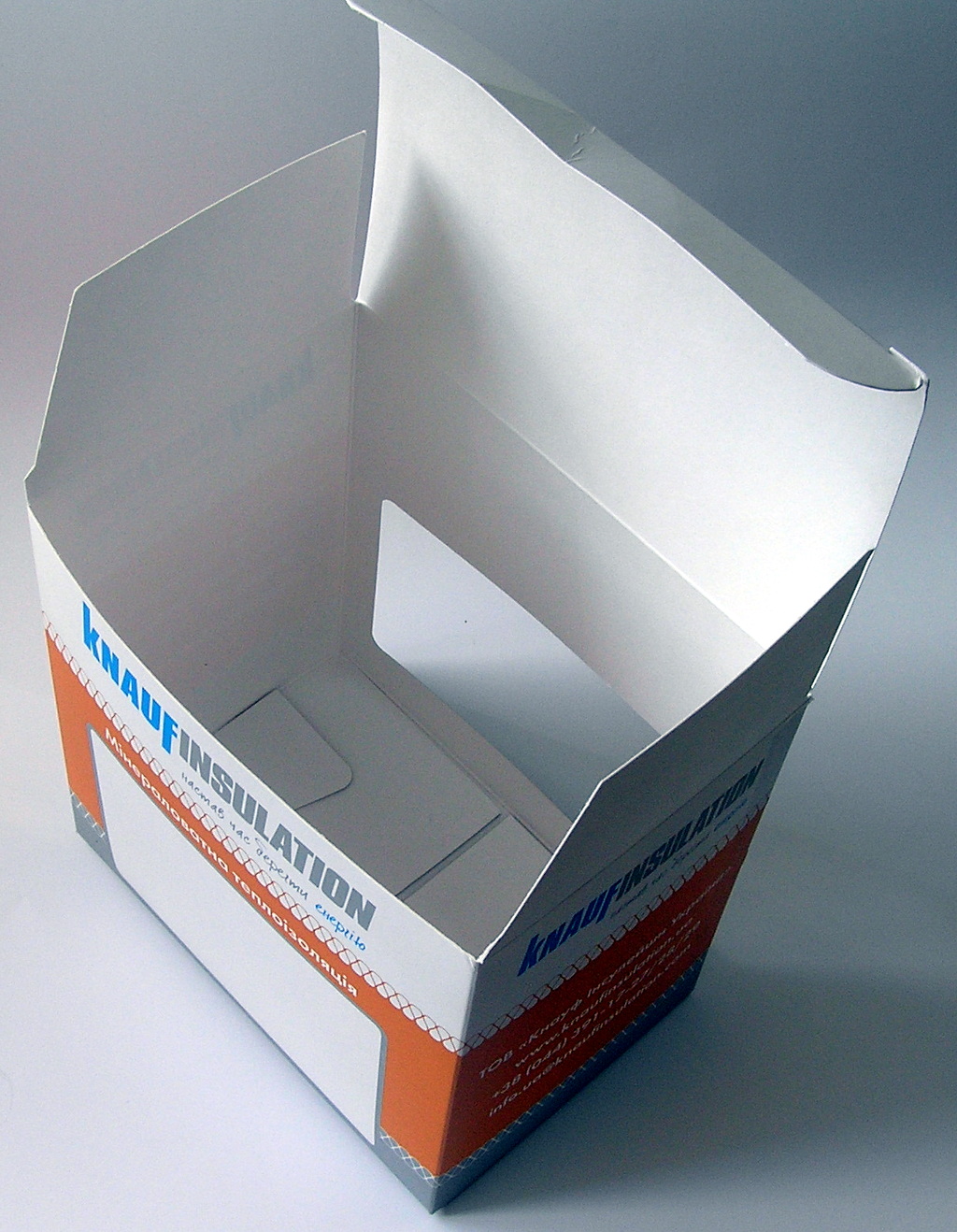 Печать упаковки «Knauf Insulation». Полиграфия типографии Макрос, изготовление упаковки, спецификация 971988-3